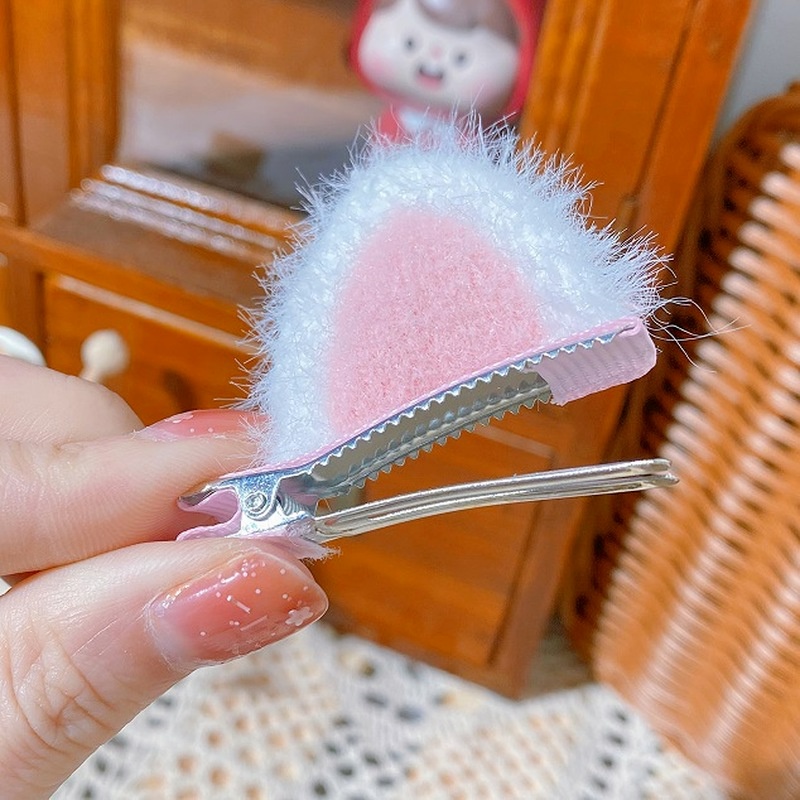 1 Cặp Kẹp Tóc Hình Tai Mèo Hoạt Hình Chống Trượt Phong Cách Hàn Quốc Dành Cho Trẻ Em