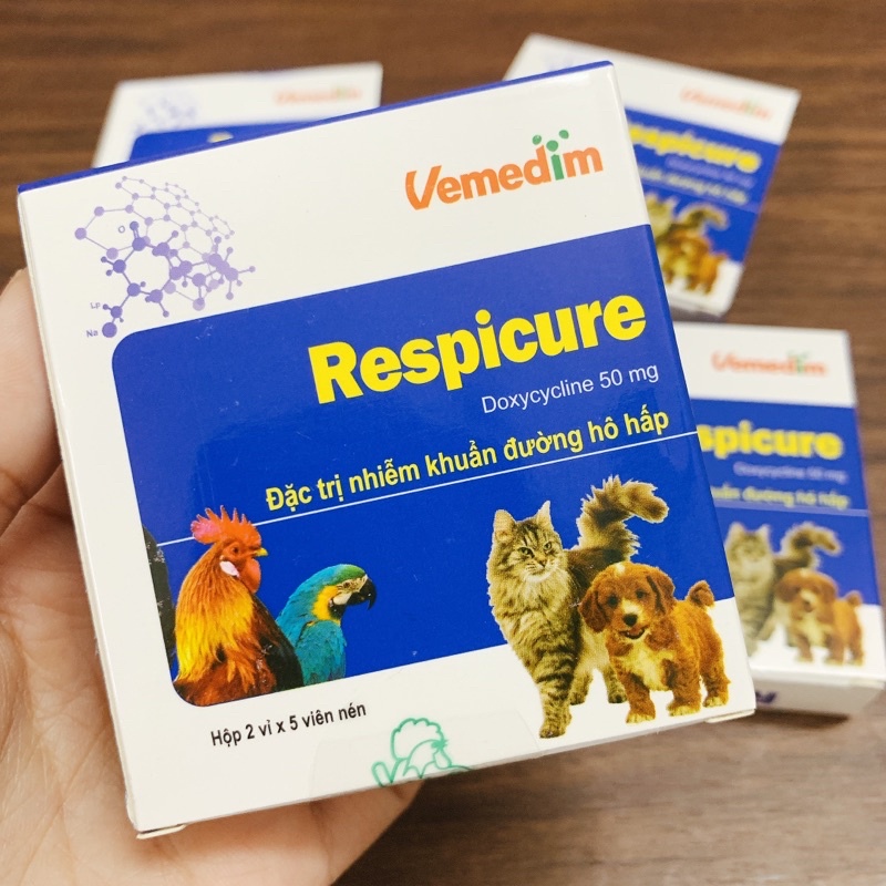 Lẻ 1 viên RESPICURE uống tốt cho chó mèo , chim gà cảnh, hô hấp khò khè