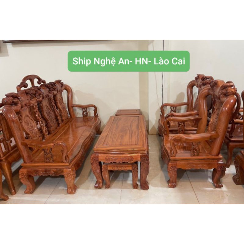 Ghế Bộ Cổ Phòng Khách Làm Bằng Gỗ Hương Đá 100% Tay 12