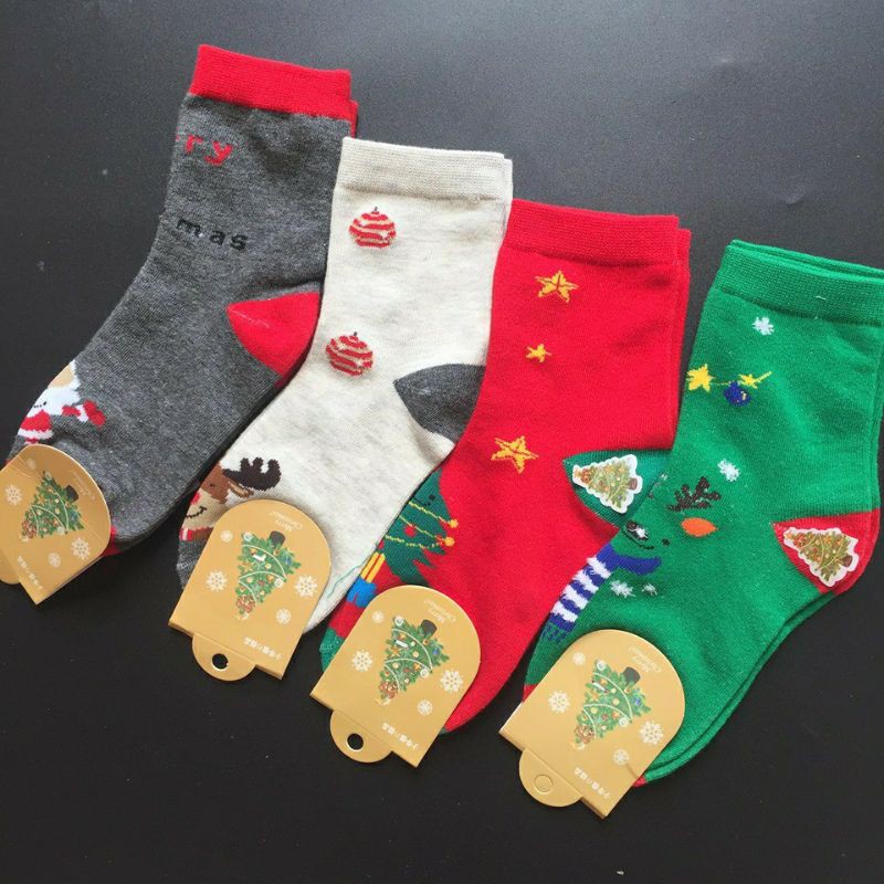 TẤT NOEL CỔ CAO CHO BÉ NHIỀU HOẠ TIẾT SZ 1-12 TUỔI.