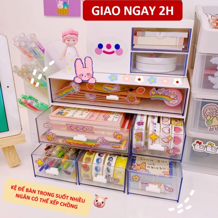 Kệ tủ để bàn trong suốt đa năng PaceLINE, Phong cách hiện đại, Có thể xếp chồng thành tủ mini