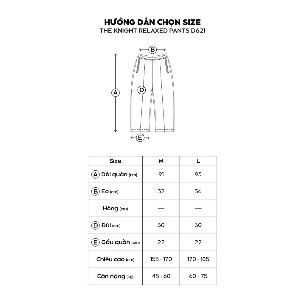 FRONT The Knight Relaxed Pants D621 - BLACK ♟Quần dài FRONT phom dáng thoải mái
