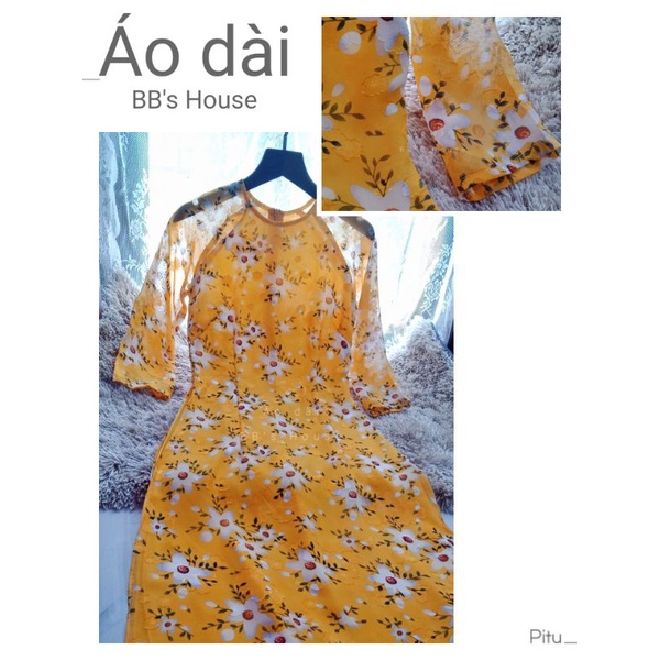 Áo dài nữ 4 tà hoa đại màu tôn da