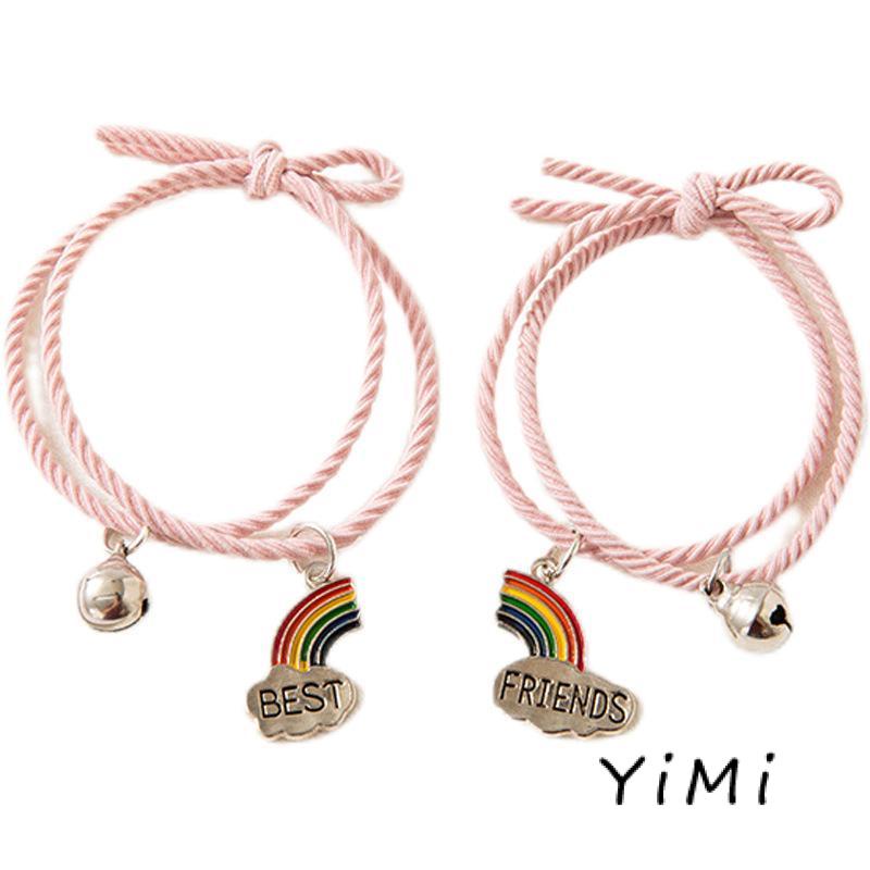 【Yimi.Vn】Một Cặp Vòng Đeo Tay Dây Thừng Đính Chuông Và Đám Mây Ghép Nối Tình Bạn Đơn Giản