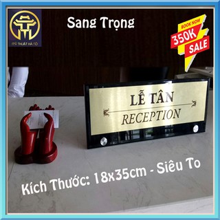 Biển Lễ Tân, Bảng Reception Khách Sạn, Nhà Nghỉ, Cơ Quan,Mặt Inox Đế MiCa-Mythuathanoi