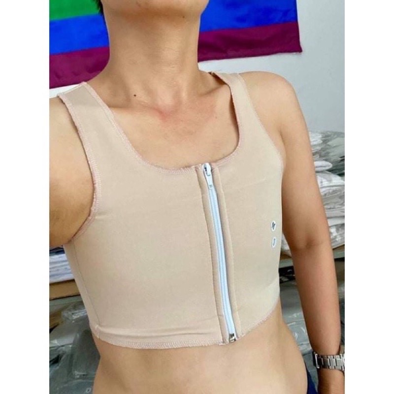 Áo Nịt Ngực Thun Lạnh Khóa Kéo Ôm Sát Không Viền Dành Cho Tomboy
