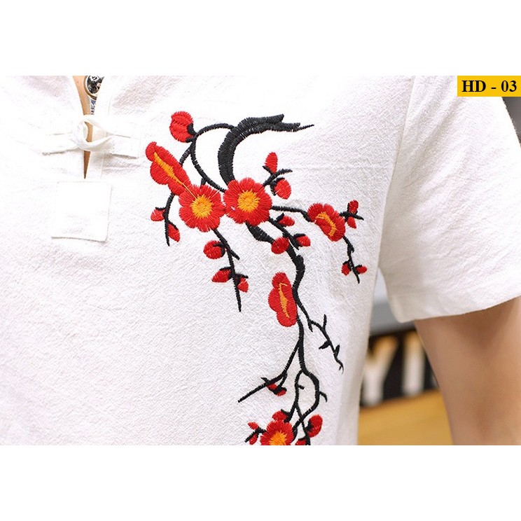 (Hàng Xuất chuẩn) Bộ Đũi Nam Thêu ( Mát - Nhẹ Như Không) | BigBuy360 - bigbuy360.vn