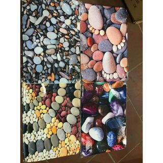 Thảm chùi chân 3D hình sỏi đế nâu