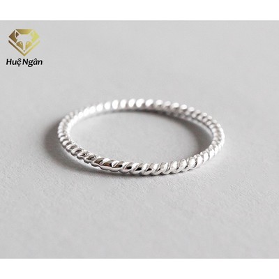 Nhẫn bạc 925 Huệ Ngân - Vòng xoắn trơn không đá RR1439