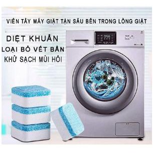 LOẠI CAO CẤP] Hộp 12 Viên Tẩy Vệ Sinh Lồng Máy Giặt [FREE SHIP] Sủi sạch vi khuẩn, Tẩy Sạch Cặn Bẩn Lồng Giặt