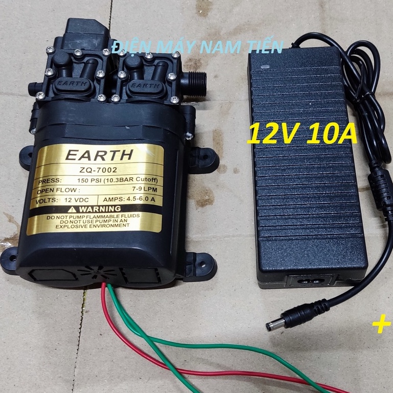 Bộ máy rửa xe mini 12v đôi kèm súng xịt (khóa bóp)