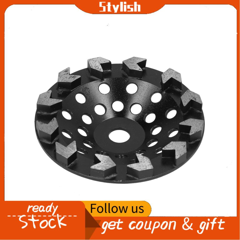 Stylish365 Diamond Grinding Wheel Cup 10 Teeth Black 180mm for Sanding Concrete Stone Cement