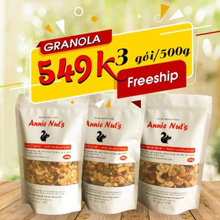 Granola Annie Nut's Siêu Hạt - Giảm Cân【Ngũ Cốc Ăn Kiêng - Giảm Mỡ】Dinh Dưỡng Buổi Sáng Siêu Ngon 500g