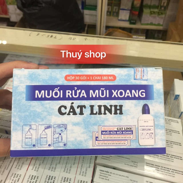 Muối rửa mũi xoang cát linh(30 gói +1 bình 180ml)