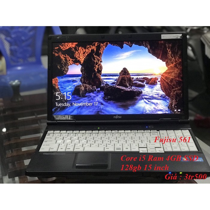 laptop fujisu 561D core i5 ram 4gb hdd 320gb 15.6 inch xach tay nhật bền đẹp zin