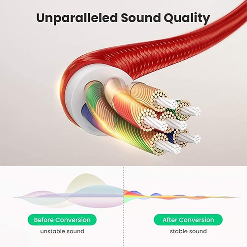 Cổng chuyển đổi Ugreen USB-C to 3.5mm Audio Cable AV161 - Hàng chính hãng - Khả năng chống nhiễu hiệu quả