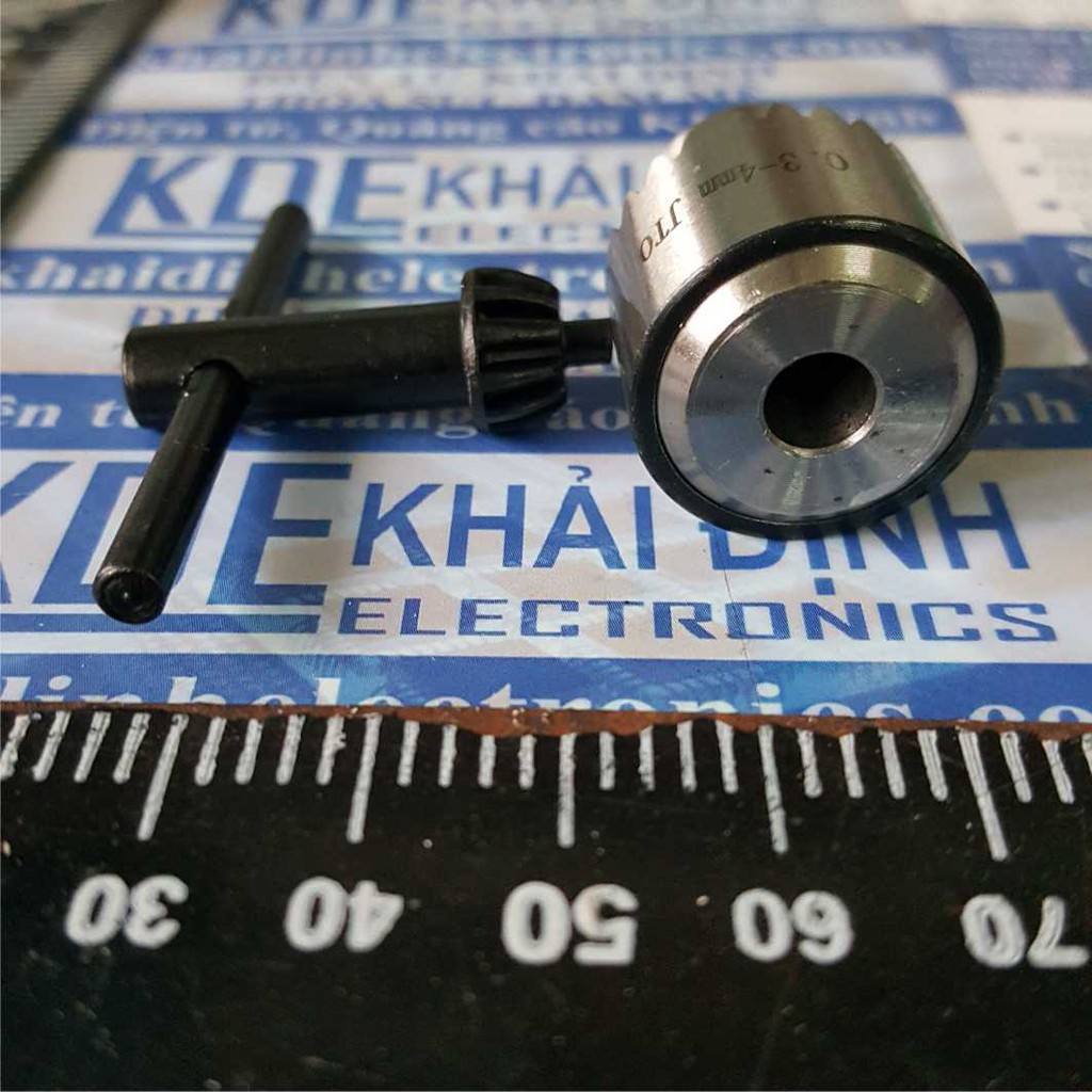 đầu chuck giữ, kẹp mũi khoan + tay mở mũi 0.3-4.0mm kde3707