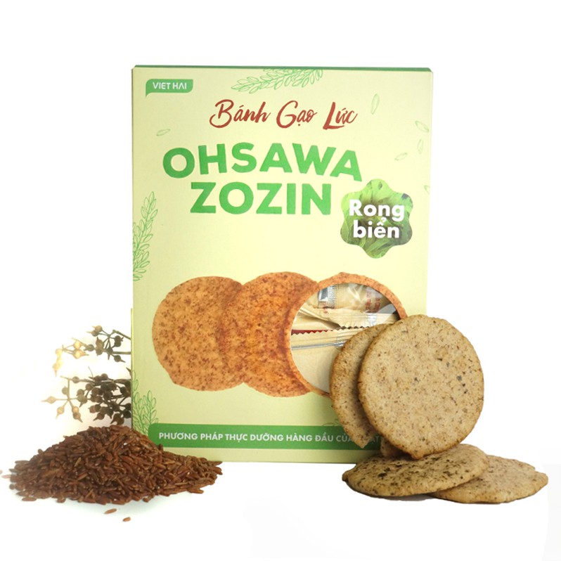 Bánh gạo lứt Ohsawa Zozin (125g) - Ăn kiêng, Giảm cân, Thực dưỡng, Eat clean (có 3 vị: Nguyên chất, Mè đen, Rong biển)