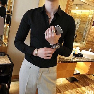 Sơ mi nam đen, chất lụa loại 1 cao cấp dày dặn