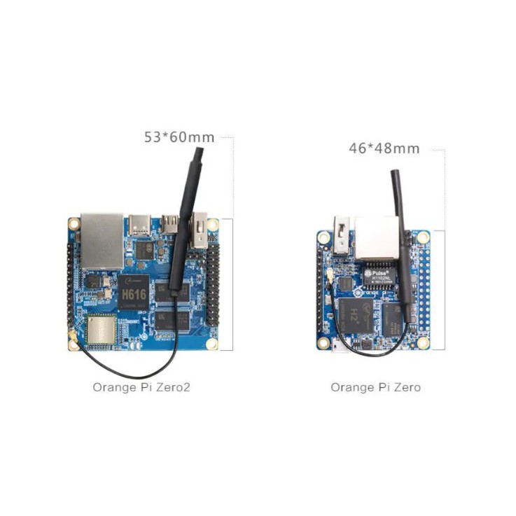 Máy tính nhúng Orange Pi Zero2 chip H616 2 phiên bản RAM 512MB/1GB cấp nguồn type C