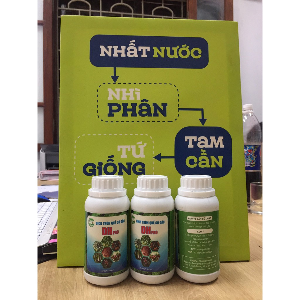 Dịch Trùn Quế Siêu Đậm Đặc DHO, 250 ml Pha Được 200 Lít Bón Lá, Bón Gốc Hữu Cơ Cực Kì Hiệu Quả (chai 250ml)