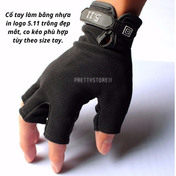 Găng tay nam cụt ngón 511 chất vải co dãn thoáng khí đi phượt xe máy tập gym thể thao chuyên nghiệp