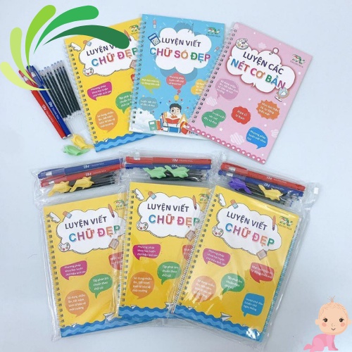 BỘ 3 VỞ LUYỆN VIẾT TỰ XÓA CHO BÉ - GIÚP BÉ TẬP VIẾT DỄ DÀNG, ĐẸP VÀ TIẾT KIỆM HƠN