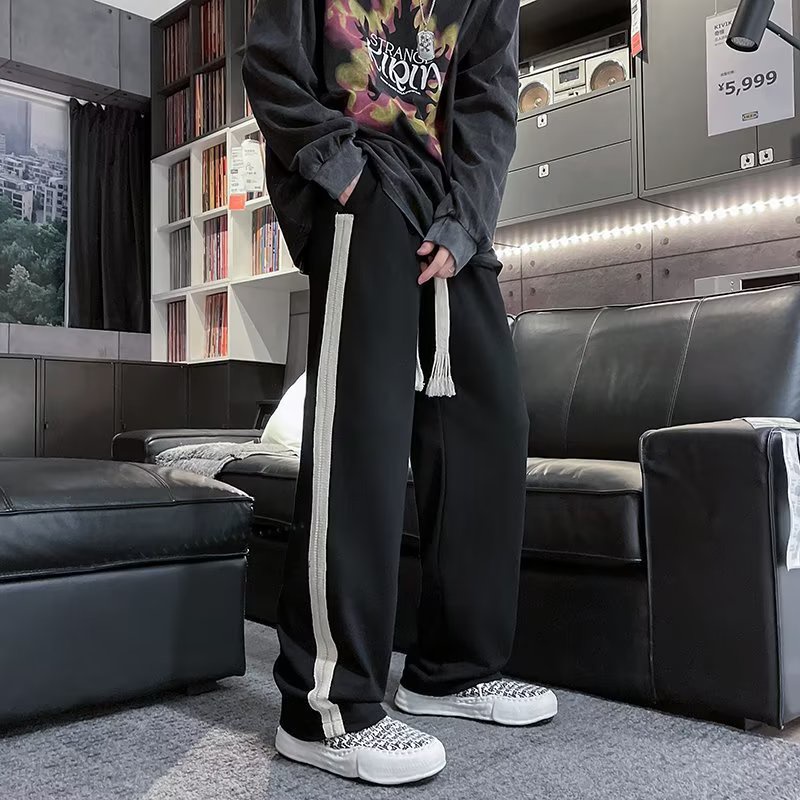 Quần Dài Dáng Rộng Lưng Thun Co Giãn Tốt Cỡ Lớn M-3XL Phong Cách Hip Hop Thời Trang Đường Phố Nhật Bản Cho Nam