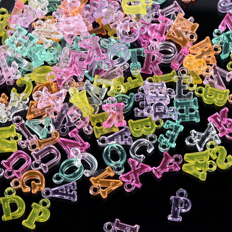 Túi Hạt Nhựa Hình Chữ Cái Màu Sắc Kẹo Ngọt Kích Thước 5-15mm Dùng Làm Trang Sức DIY
