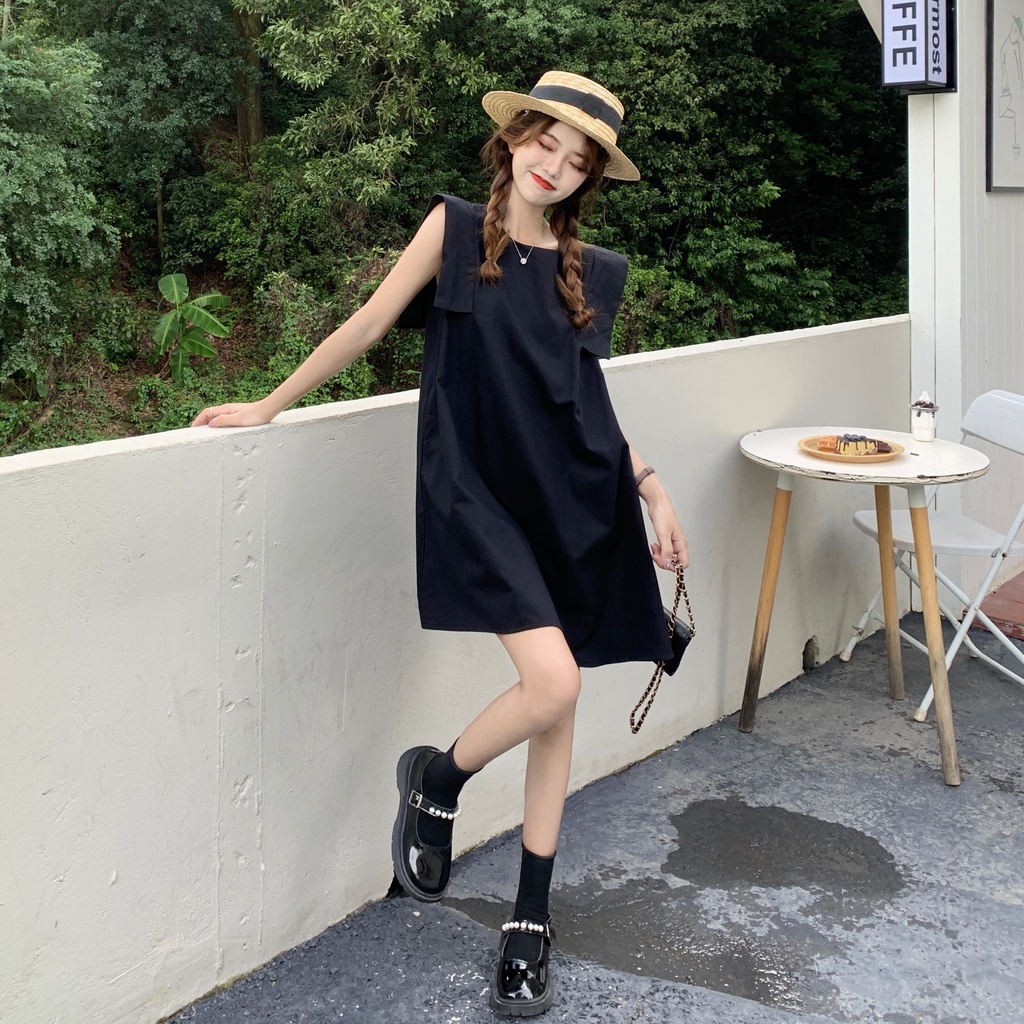 Đầm Chữ A Không Tay Màu Sắc Đơn Giản Phong Cách Hàn Quốc | BigBuy360 - bigbuy360.vn