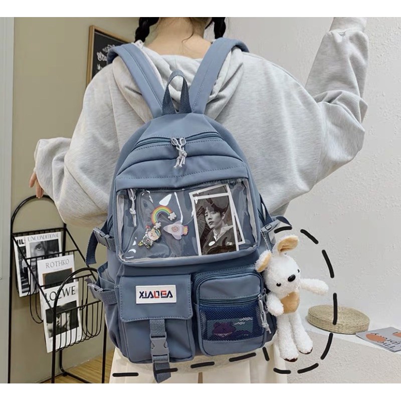 Balo Nữ Nam Thời Trang Phong Cách Ulzzang Hàn Quốc, Balo unisex đi học Basic BL2