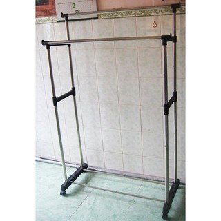Giàn phơi đồ 2 tầng có bánh xe