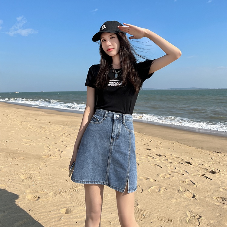 Chân váy jean Lưng Cao Thời Trang Hàn Quốc