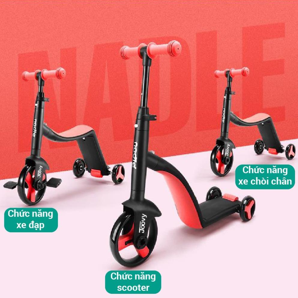 FREE SHIP !!! Xe Scooter, xe chòi chân kiêm xe cân bằng 3 trong 1 cho bé Nadle TF3 Joovy màu vàng