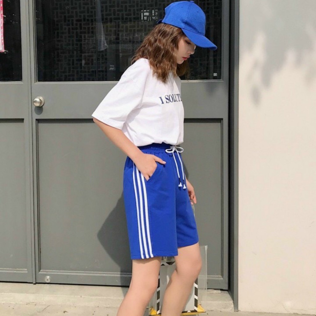 Quần Đùi Kẻ Sọc Unisex / Quần Short Nữ Dáng Rộng 4 Màu | BigBuy360 - bigbuy360.vn