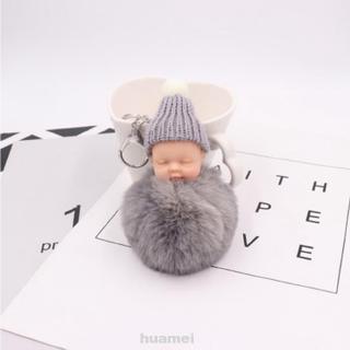 Cute Sleeping Plush Doll Pendant Women Key Chain Purse Car Decoration