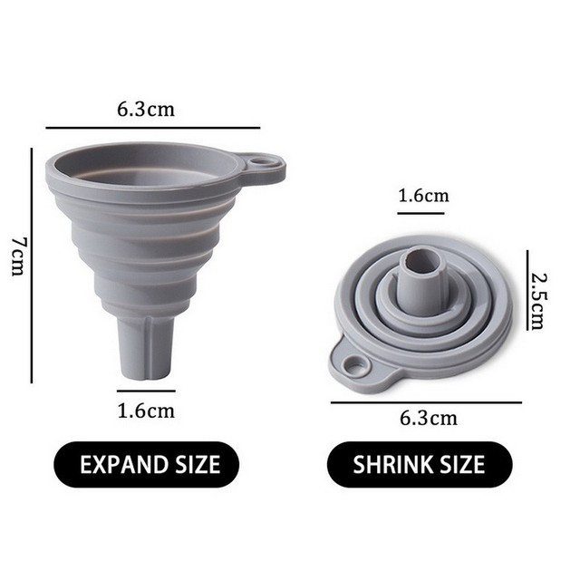 Phễu thu gọn silicone mini đa chức năng cho nhà bếp