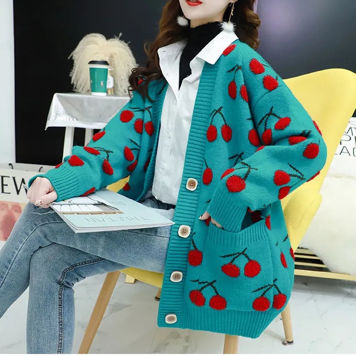 Áo Cardigan Dệt Kim Áo Len Rộng Rãi Mùa Thu Đông 2022 Cho Nữ Áo Khoác Dễ Phối