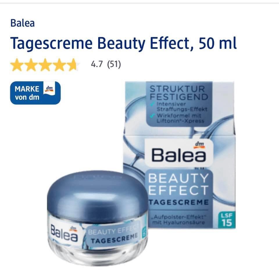 Kem dưỡng ngày Balea Beauty Effect 50ml