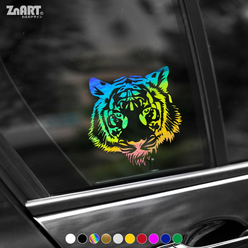 Miếng Dán Trang Trí Cửa Sổ Xe Hơi Hình Đầu Hổ Bằng Vinyl