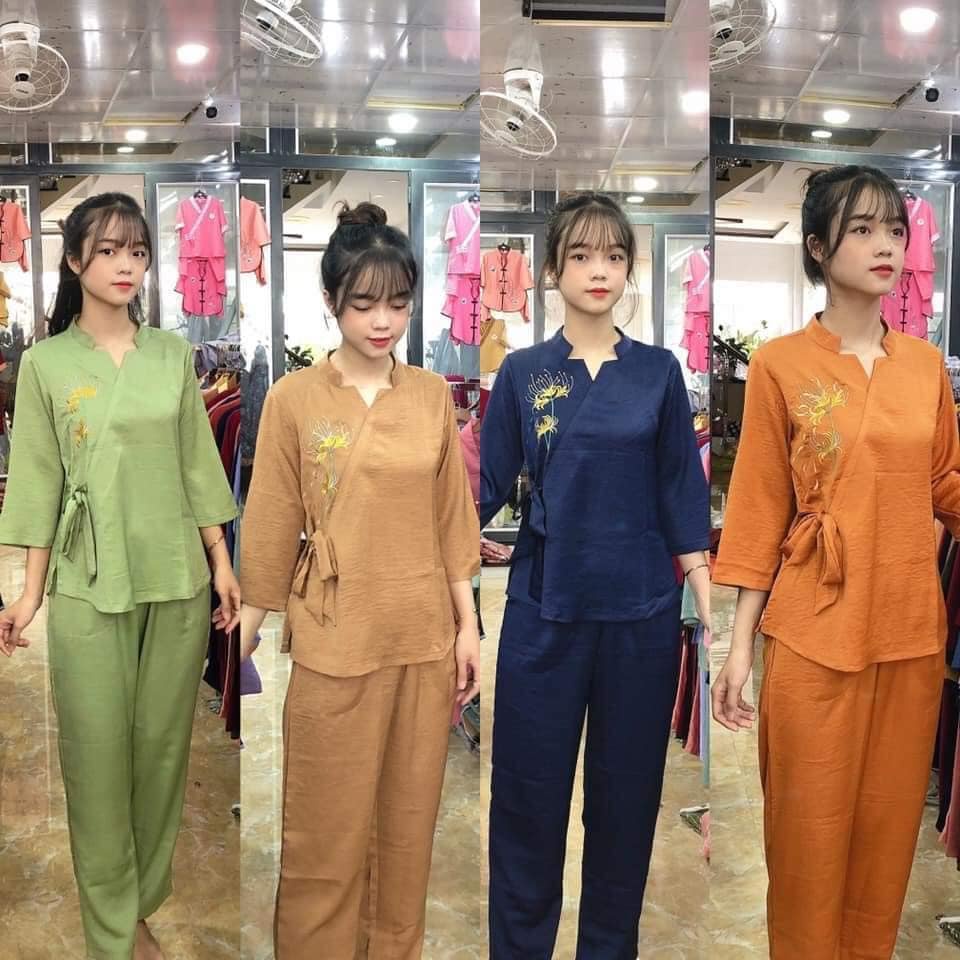 ĐỒ LAM ĐI CHÙA #Mã Freeship Xtra RP028# Cổ Ngôi Sao Vải Lụa Tằm Ướt