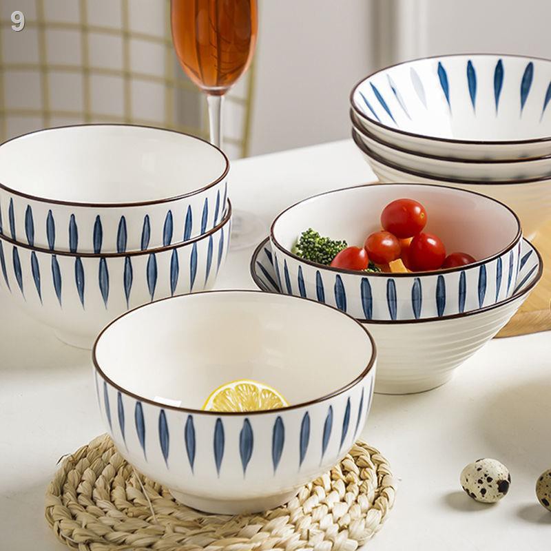 Bát ăn cơm gia đình 2 - 10 cái bộ đồ bằng sứ sáng tạo Nhật Bản xô mì liền lớn đơn giảnT