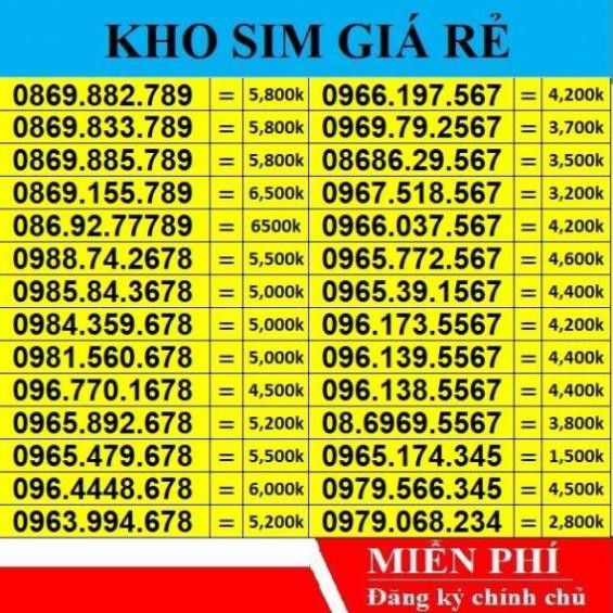 Sim Số Đẹp Đuôi Sảnh Tiến 789 567 456 345 Giá Từ 800k