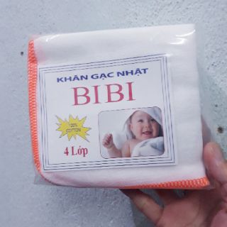 10 Khăn gạc,khăn sữa nhật 4 lớp BiBi (25cm)