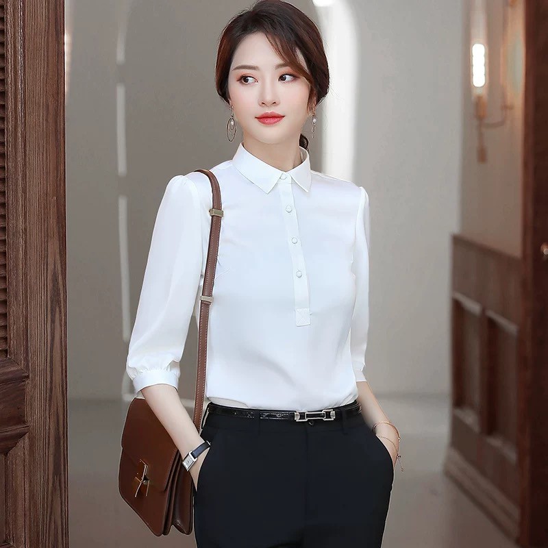 Áo Nữ Công Sở ❣️𝑭𝒓𝒆𝒆𝒔𝒉𝒊𝒑❣️ Áo Sơ Mi Cổ Đức 3 Khuy Ngực SM156 - Hàng VNXK - Candy Fashion | BigBuy360 - bigbuy360.vn
