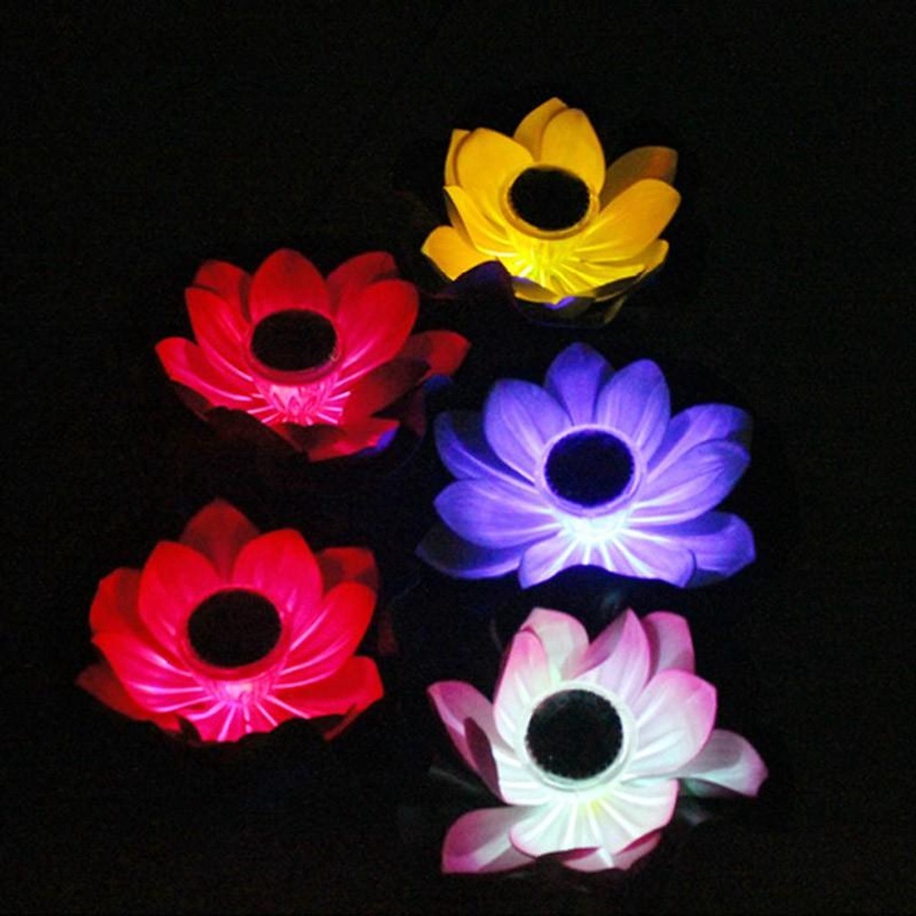 Đèn LED Năng Lượng Mặt Trời Chống Thấm Nước Hình  Hoa sen  / Trang Trí Lối Đi Sân Vườn