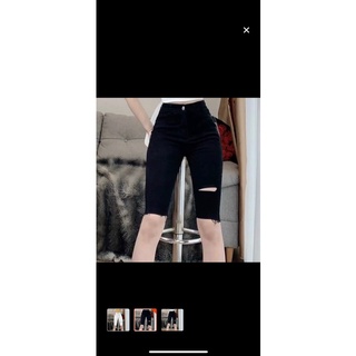 Quần kaki ngố lửng rách nhẹ siêu hót. Size s m l. Phom 40-55 ký mang vừa