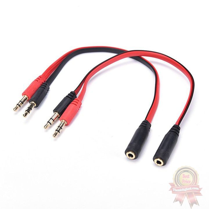 Cáp gộp audio và mic 3.5mm Jack gộp tai nghe 3.5 bọc chống đứt