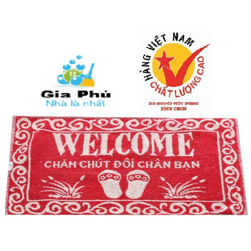 Thảm khăn vải cao cấp Welcome 40x60cm và 50x70cm Gia Phú