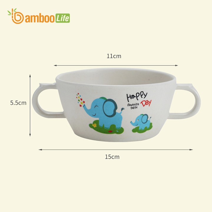 Bát, chén ăn dặm sợi tre hình thú Bamboo Life BL189 an toàn cho bé phong cách châu âu - có kiểm định chất lượng